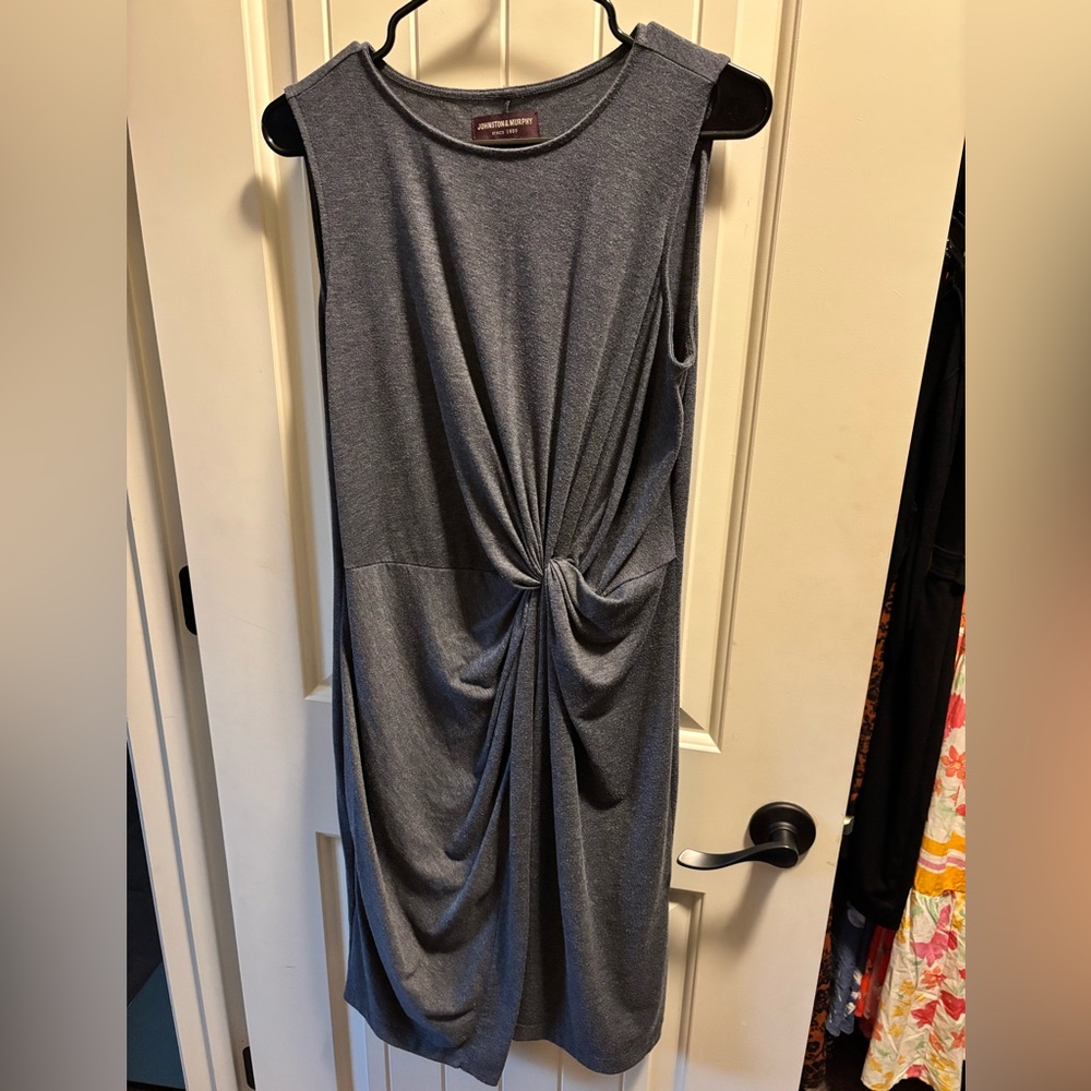 Johnston & Murphy Charcoal Twist Midi Dress